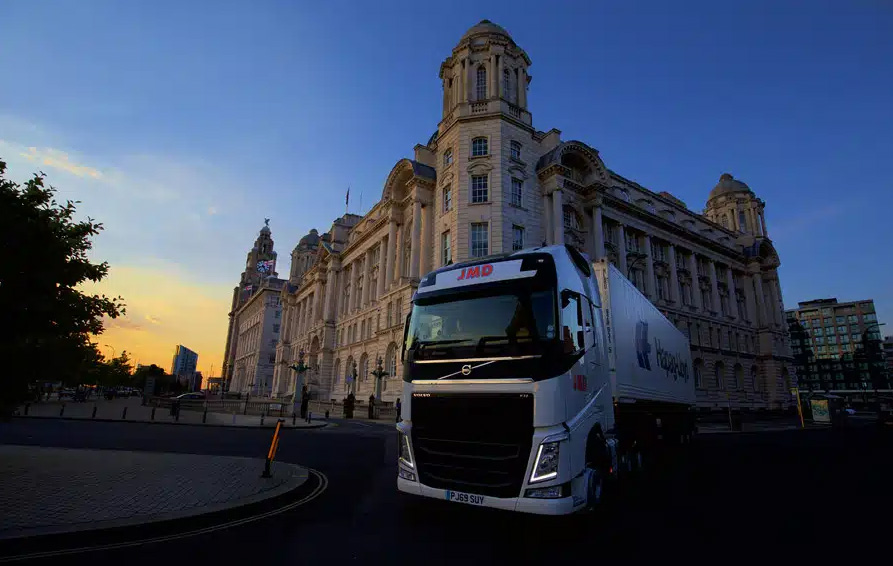 JMD lorry on roundabout